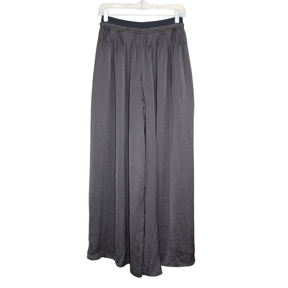 Armani Exchange Black Silky Wide Pleated Pull On Dress Pants Size 0